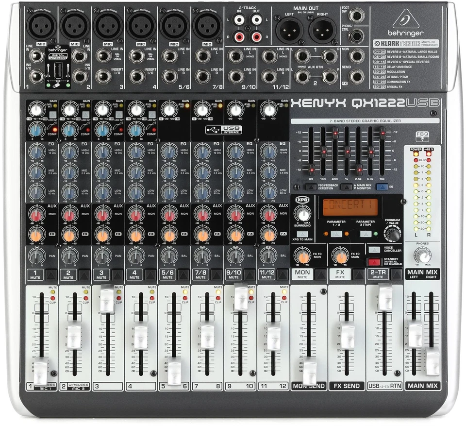 Behringer Xenyx QX1222USB Mixer with USB and Effects - Image 1 of 1