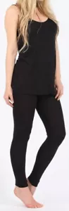 Set Loungewear Donna Cami Top Leggings Set Tuta Lounge NERO NUOVO 8 10 12 - Foto 1 di 4