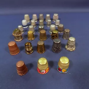 Colección Dedales de 28, Metal, Estaño, Latón - Imagen 1 de 10