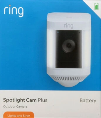 Ring Spotlight Cam Plus (Battery) Outdoor Security Camera & Spotlight (White) - image 1 of 4