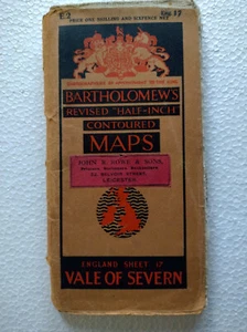Vintage Bartholomäus überarbeitete halbe Zoll konturierte TUCH Karte braune Abdeckung - Bild 1 von 1