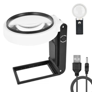 25X 5X Magnifying Glass with Light and Stand for Reading Jewelry Crafts Coins - Picture 1 of 8
