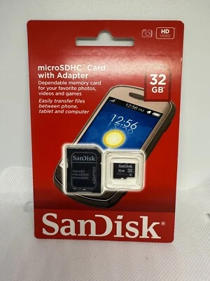 SanDisk 32GB Mobile MicroSDHC Class 4 Flash Memory Card With SD Adapter - Image 1 of 2