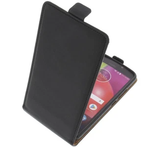 Custodia per Lenovo/Motorola Moto E4 Protezione Stile Flip Custodia Nera - Foto 1 di 4
