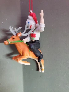 Jack in the Box Riding a Reindeer Christmas Ornament RODEO JACK RESTAURANT NEW - Picture 1 of 2