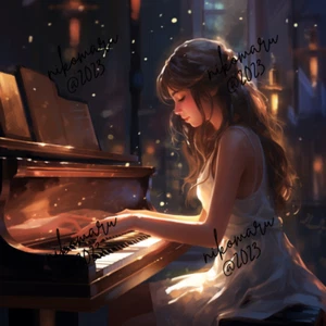 Digital Image Picture Photo Wallpaper Background Desktop Art A Girl Playing Pian - Picture 1 of 1