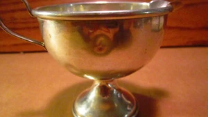 Solid Sterling Silver  Cream Cup Vintage Art Deco  EL-SIL-CO  93  grams 3.15 oz - Picture 1 of 4