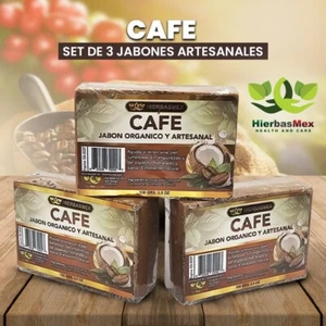3 Pack Jabon Exfoliante de Cafe 100gr. Coffee Soap 100% Organic HierbasMex - Picture 1 of 1