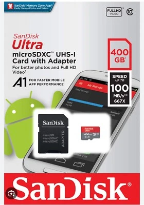 SanDisk Ultra 400GB Micro SDXC with Adapter Class 10 Memory Card -100 mb/s - Image 1 of 4