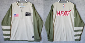 Miami Heat NBA Adidas Home Strong USA Army Long Sleeve Warm Up Jersey Size 2XL - Bild 1 von 23