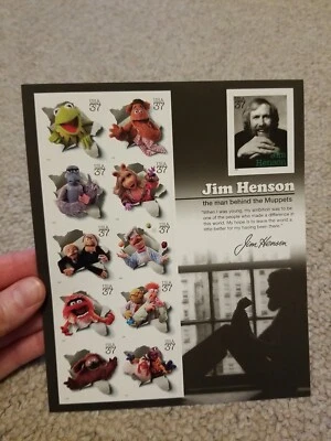 2004 Jim Henson Man Behind THE MUPPETS Uncut 11 Stamp Sheet USPS MNH 37 cents - Image 1 of 2