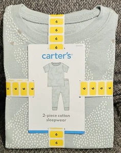 Size 6 Carter's 2-Piece Short Sleeve & Pant Sleepwear Set Sage Bunny Easter - Picture 1 of 2