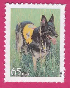 2012 Sello de perro de búsqueda alemán perros de trabajo obra de arte 65c franqueo sin montar o nunca montado - Imagen 1 de 1