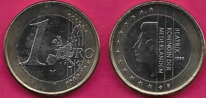NETHERLANDS 1 EURO 1999 UNC 1st MAP,AN UNCLUTTERED PORTRAIT OF QUEEN BEATRIX ACC - Picture 1 of 1