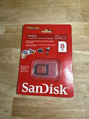 NEW MicroSDHC 8GB Card Adapter ScanDisk card New In Package - Image 1 of 2