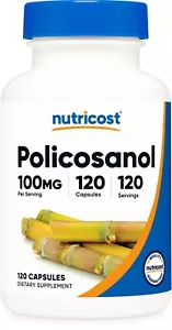 Nutricost Policosanol 100mg, 120 Capsules - Gluten Free and Vegetarian Friendly - Picture 1 of 5