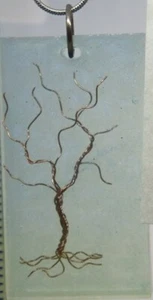 E036 2"" rechteckiger Harzanhänger mit Baum des Lebens auf 9"" Kette - Bild 1 von 3