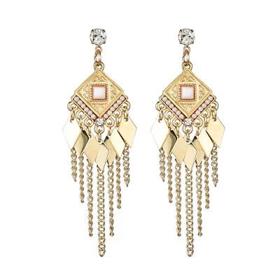 BOHO Seeds Beaded Earrings Fringe Tassel Bohemian Ethnic Dangle Drop Handmade - Image 1 of 4