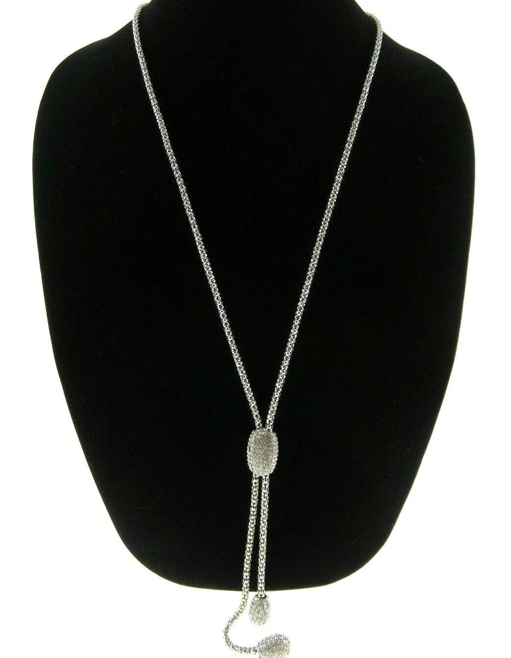 Chico's Necklace Pave Crystal Y Lariat 31 - 37" N396