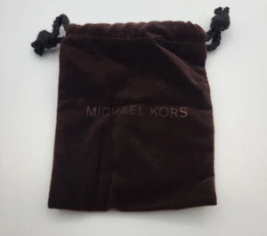One Michael Kors Cord Drawstring Brown Jewelry Bag 4.5" X 5" - Picture 1 of 3