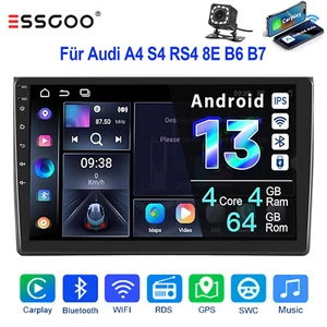 9" Carplay Android 13 4+64G Autoradio GPS NAV KAM Für Audi A4 B6 B7 8E SEAT Exeo - Bild 1 von 18