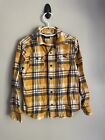 Carter’s Boys Shirt Size 6 Yellow Gray Plaid Flannel Long Sleeve Button Up Farm