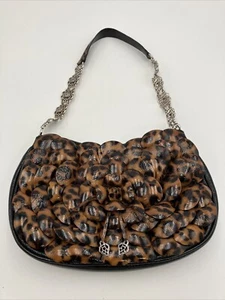 Borsa a mano Rosalie Brighton nera/animale stampa fiori E382366. Catena in argento - Foto 1 di 8