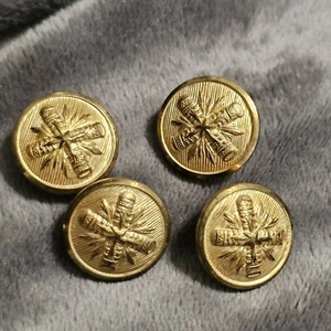 Palm Beach Blazer Buttons Goldtone Brass Starburst Pattern Men's Lot Of 4 VTG - Picture 1 of 3