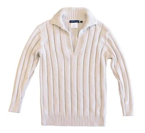 KAPALUA sz S Women's Ivory Cotton Knit Long Sleeve Pullover Sweater BRAND NEW - Picture 1 of 3