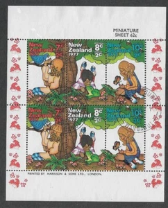 NUEVA ZELANDA 1977 SALUD MIN HOJA ANIMACIÓN DIBUJOS ANIMADOS BUEN USADO CTO - Imagen 1 de 1