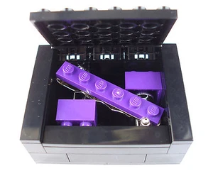 PURPLE Cufflinks Tie Slide & GIFT BOX made with LEGO Bricks weddings clip favour - Picture 1 of 1