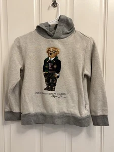 Polo Ralph Lauren Hoodie L Grey Polo Bear unisex boys Camouflage Varsity camo - Picture 1 of 9