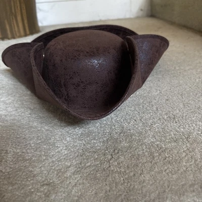 Nicky Bigs Novedades Adulto Marrón Pirata Tricorne Imitación Cuero Sombrero Envío Gratis Foto 1 de 4