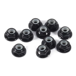10Pcs M2 Nylon Insert SelfLock Aluminum Nuts Hex Lock Nut Black HUKS - Picture 1 of 1