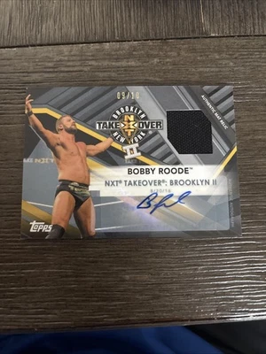 2017 Topps WWE Bobby Roode NXT Takeover Event used mat relic auto #9/10 - Image 1 of 2