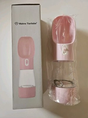 ☆ Hunde Trinkflasche inkl. Futterbehälter☆ Wasserflasche ☆ rosa ☆ - Bild 1 von 4