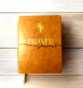 Diario de oración cristiana imitación cuero 180 días cuaderno devocional regalo - Imagen 1 de 8