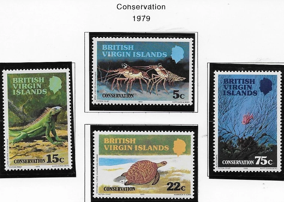 维尔京群岛,斯科特 350 - 355,1979 年,保护,MOG,NH,F/VF — 第 1/1 张图片
