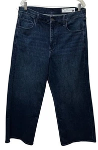RAG & BONE Annie Dark Wash Wide Leg Crop Denim Jeans Size 34 NEW $248 - Picture 1 of 9