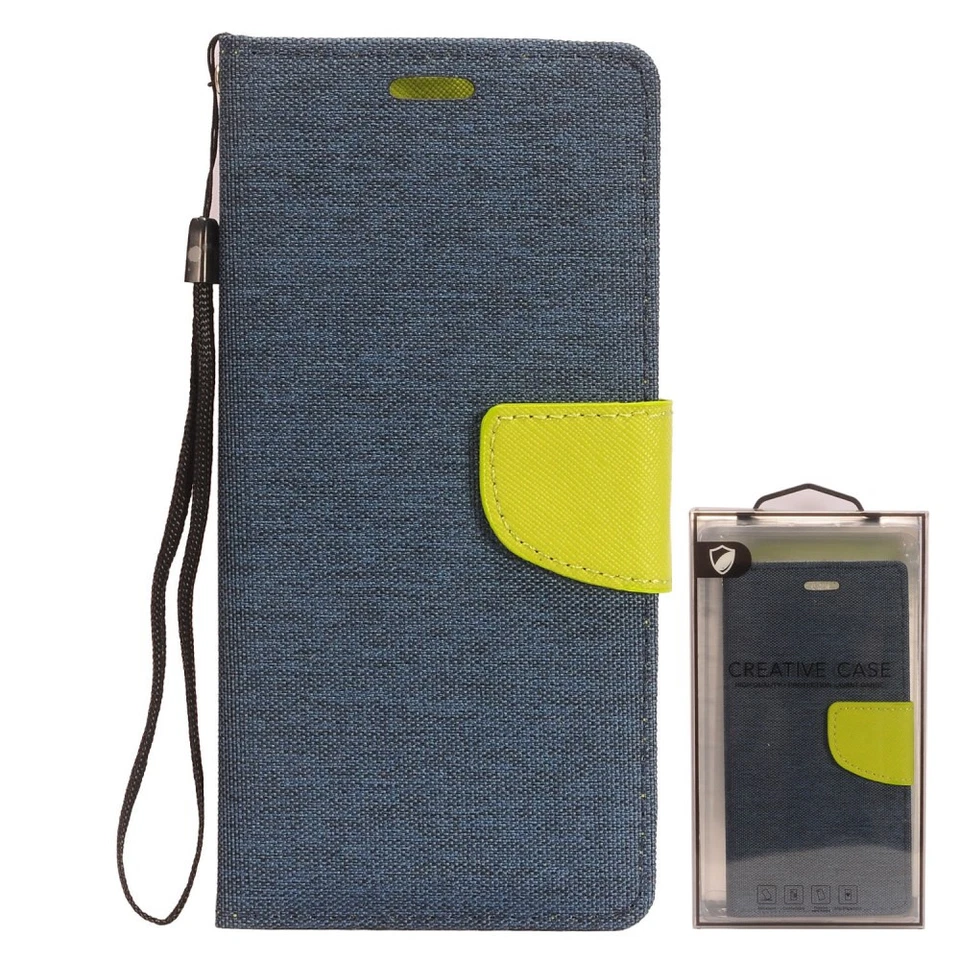 GSA Denim Flip Wallet Case for Samsung Galaxy A20/A50 - Blue/Green - Image 1 of 1