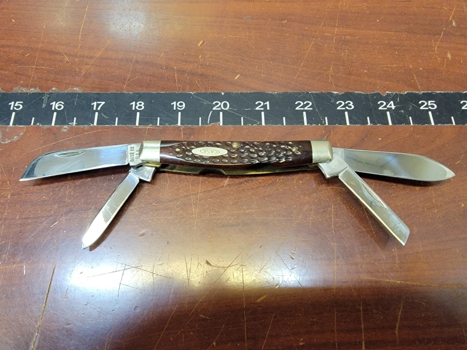 Vintage Case XX USA 6488 Pretty Redbone Large Congress Knife 6-dot 1974 - Image 1 of 4