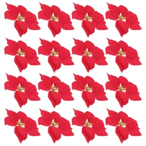 20 Stück Künstlicher Weihnachtsstern Blumenköpfe Christbaumschmuck Weihnachten Zuhause - Bild 1 von 12