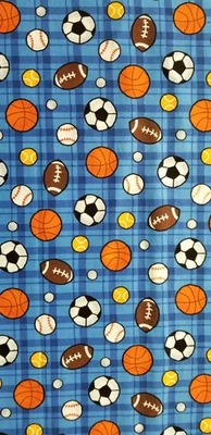 27"x 43" BASEBALL BASQUETE FUTEBOL GOLFE ESPORTES NOVO TECIDO DE ALGODÃO - Imagem 1 de 4