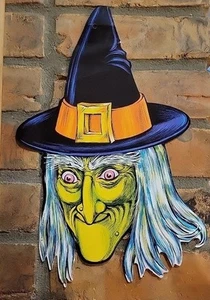 "The BEISTLE Co Witch 1973 troquelado decoración de Halloween 15"" x 9,5"" #H" - Imagen 1 de 11
