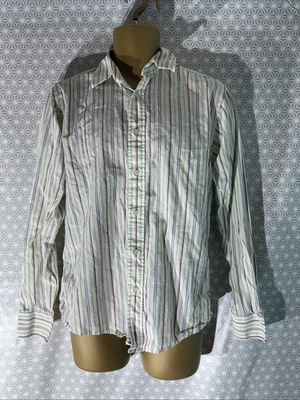 Mens Hackett Size Small White Green Stripe Long Sleeve Smart Work Suit Shirt - Image 1 of 4