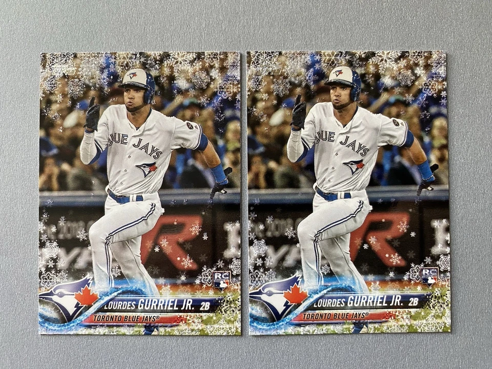 2 cards 2018 Topps Holiday Walmart Lourdes Gurriel Jr. Snowflake Rookie Card RC - Image 1 of 2