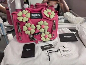 Pink Flower Biker Shoulder Bag Moschino - Picture 1 of 12