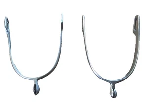 HIATT Of Birmingham England Antique WORD WAR ONE Silver Nickel Spurs - Picture 1 of 6