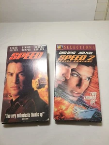 VHS 2 Tape Lot Speed and Speed 2 Cruise Control Keanu Reeves Sandra Bullock - Picture 1 of 3