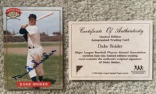 Duke Snider Autographed 1994 Nabisco All-Star Legends Card With COA.